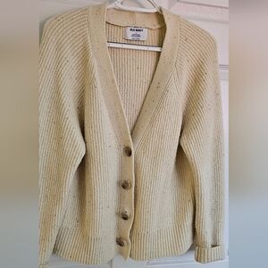 Old Navy Women's Cream Cardigan Sweater